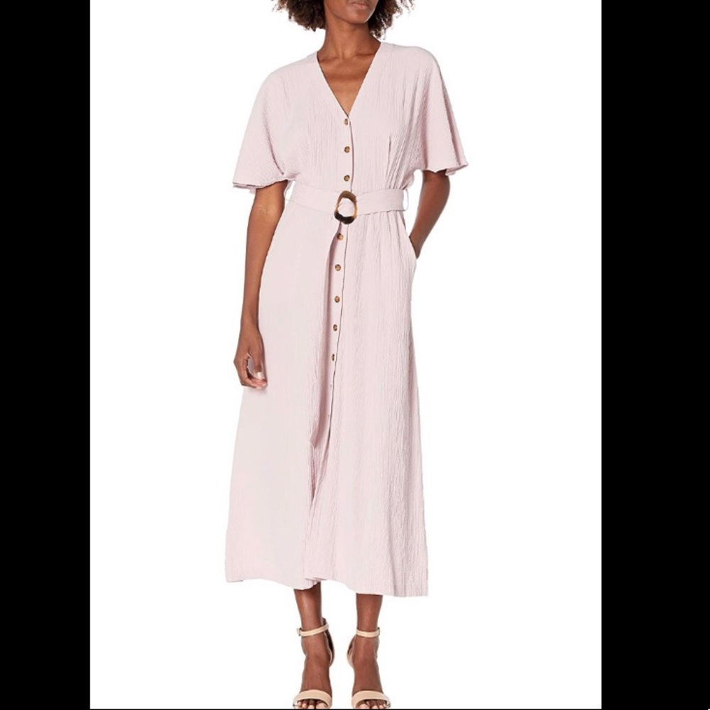 Calvin Klein VNeck Maxi with Buttons & Belt - Picture 6 of 6